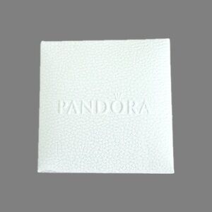 Pandora Jewelry Gift Box For Charms And Rings, White With Black Velvet Lining